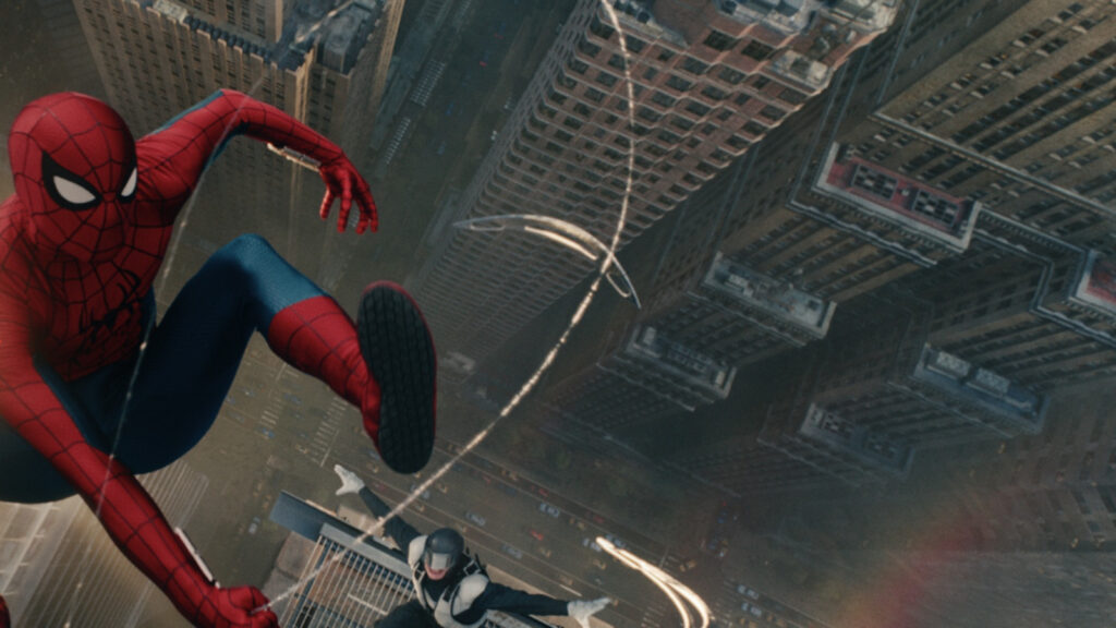 Spider-Man Brand New Day review featuring a masked superhero overlooking New York City