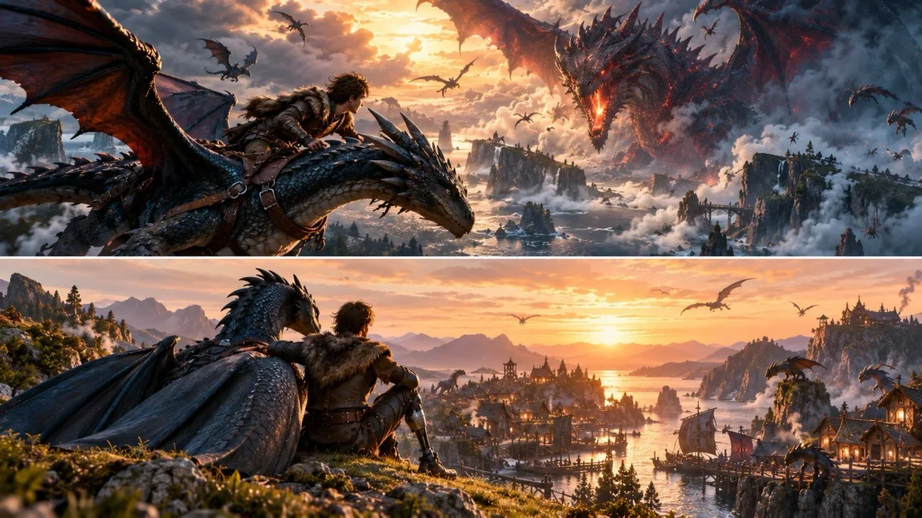 How to Train Your Dragon ending explained through an original fantasy final-battle and aftermath scene