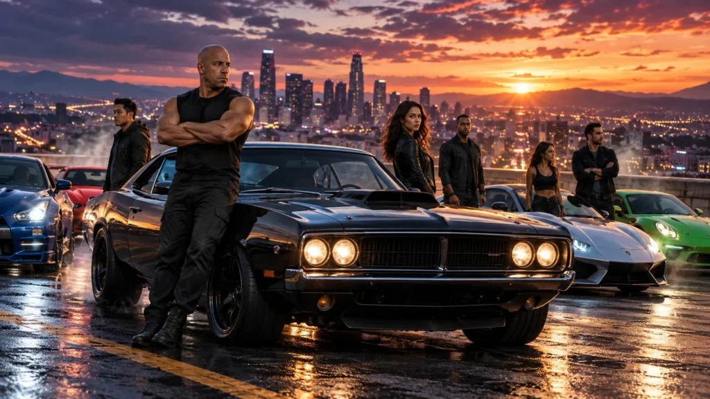 Fast and Furious 11 con coches deportivos en una escena de acción