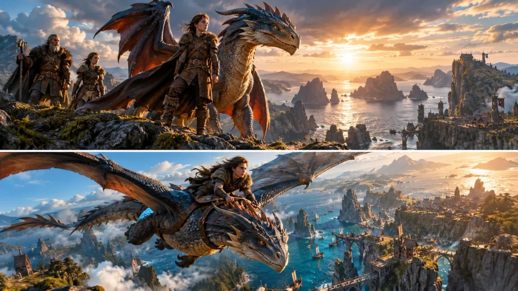 How to Train Your Dragon live-action review represented by an original dragon flight scene