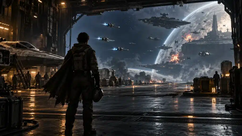 Andor Season 2 ending with a lone resistance figure facing the coming conflict