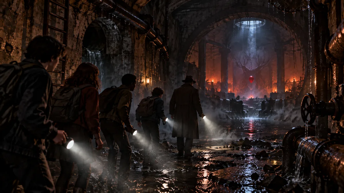 Welcome to Derry finale ending scene in a dark underground passage