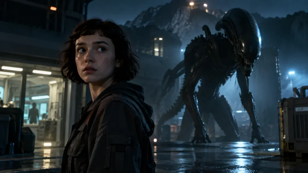 Wendy with a Xenomorph during the Alien Earth Episode 8 finale