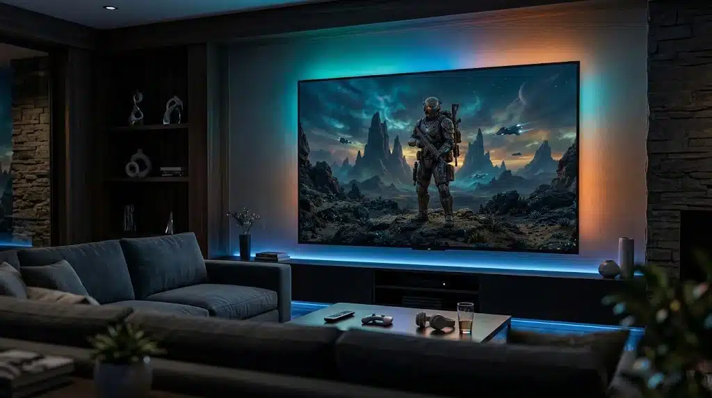 Where to watch Predator: Badlands in 2026 — cinematic home streaming concept illustration.